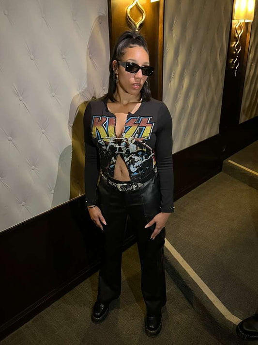 KISS Band Crop Long-Sleeve